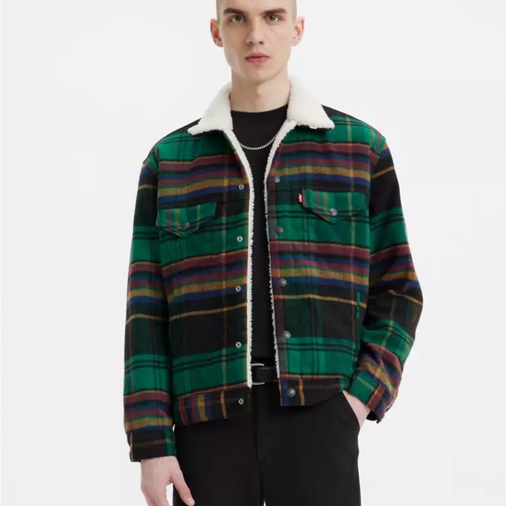 LEVIS‎ • Plaid Vintage Relaxed Fit Trucker Jacket - Green